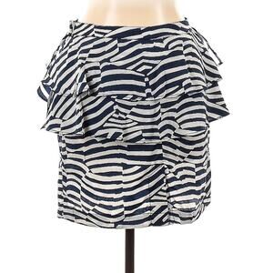 H & M Navy White peplum skirt
